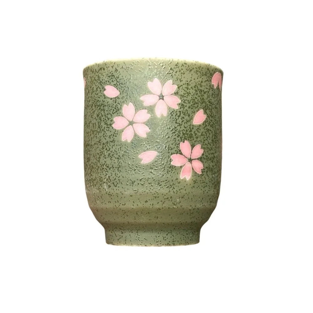 Chiyo Zakura Tea Cups Japanese Sakura Cherry Blossom Ceramic Blue Green Pink 2